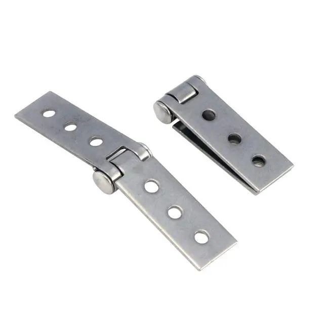 Alt view image 7 of 7 - 2Pcs 3 inch Silver Folding Butt Hinges Stainless Steel Furniture Door Window Hinges, Small Hinges for Crafts, Frameless Glass Window Hinge 6 Hole Hinge