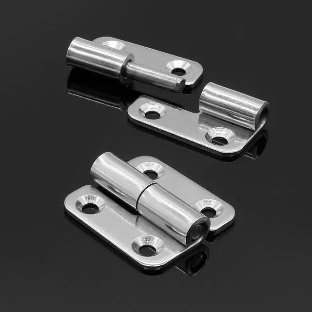 Alt view image 5 of 6 - 6 Pcs Stainless Steel Right Lift-Off Hinges, 1.5 Inch | Detachable Slip Joint, Small Flag Hinges, With Screws