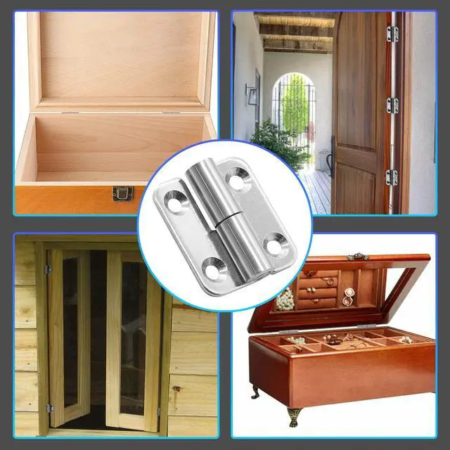 Alt view image 6 of 6 - 6 Pcs Stainless Steel Right Lift-Off Hinges, 1.5 Inch | Detachable Slip Joint, Small Flag Hinges, With Screws