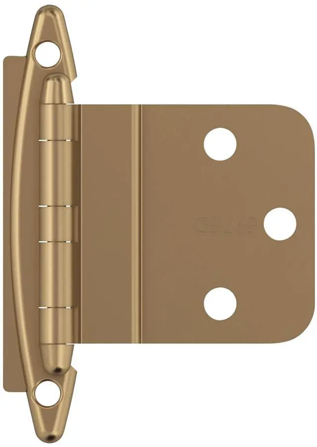 Main image of 1 Pair 3/8" Inset Champagne Bronze Non-Self-Closing Cabinet Hinge | Steel Cabinet Hinge for Kitchen, Bathroom and Furniture Doors, 3/8" (10mm) Inset, Non-Self Closing, Face Mount