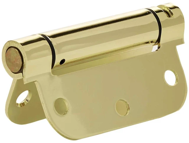 Alt view image 2 of 4 - Self-Closing Door Hinge, 3.5 Inch x 3.5 Inch, Polished Brass, 1-Piece, Hardware Included