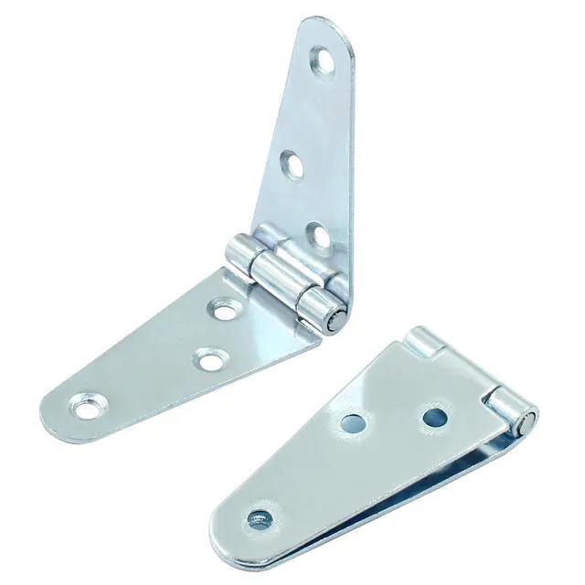 Alt view image 4 of 5 - 6 Pcs Heavy Duty Strap Hinges, Silver Strap Hinges 2 Inch | Stainless Steel Shed Hinges, Cabinet Latch Door Hinge, Gate Hinge with Mounting Screws
