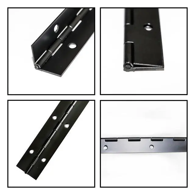 Alt view image 7 of 7 - 4PCS 12 Inch Black Heavy Duty Stainless Steel Piano Hinge Continuous | Cabinets, Boat Marine, Door, DIY Woodworking Storage Box, Hatche, Furniture Hardware Supplies