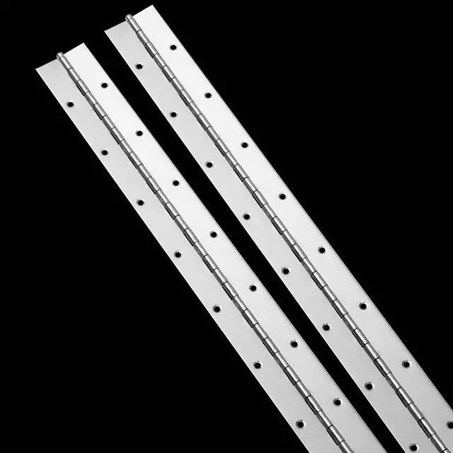 Main image of 20" Piano Hinge, 2PCS Stainless Steel Continuous Piano Hinge-Silver | Heavy Duty Smooth Polished Piano Hinges, 0.04" Thickness 1.2" Open Width Folding Cabinet Door Hinge for Home Kitchen Cabinet