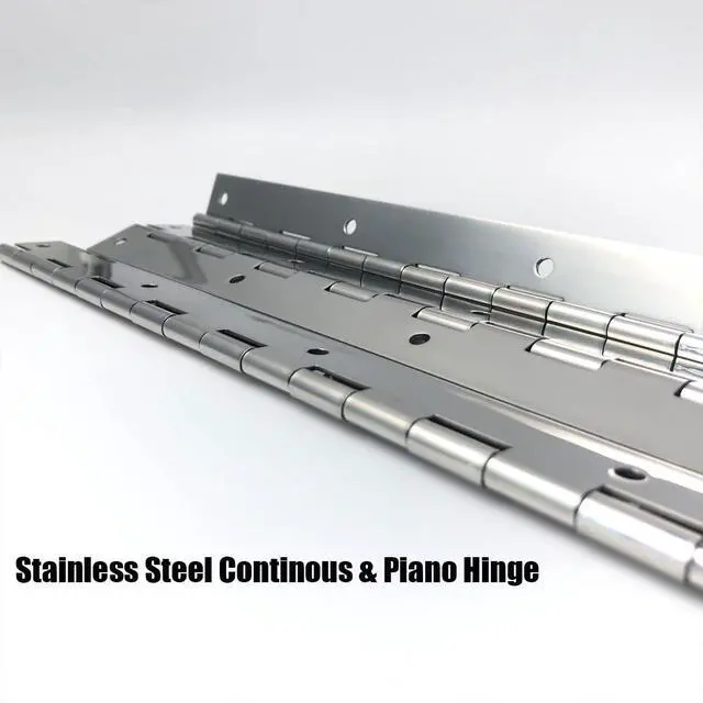 Alt view image 6 of 7 - 20" Piano Hinge, 2PCS Stainless Steel Continuous Piano Hinge-Silver | Heavy Duty Smooth Polished Piano Hinges, 0.04" Thickness 1.2" Open Width Folding Cabinet Door Hinge for Home Kitchen Cabinet