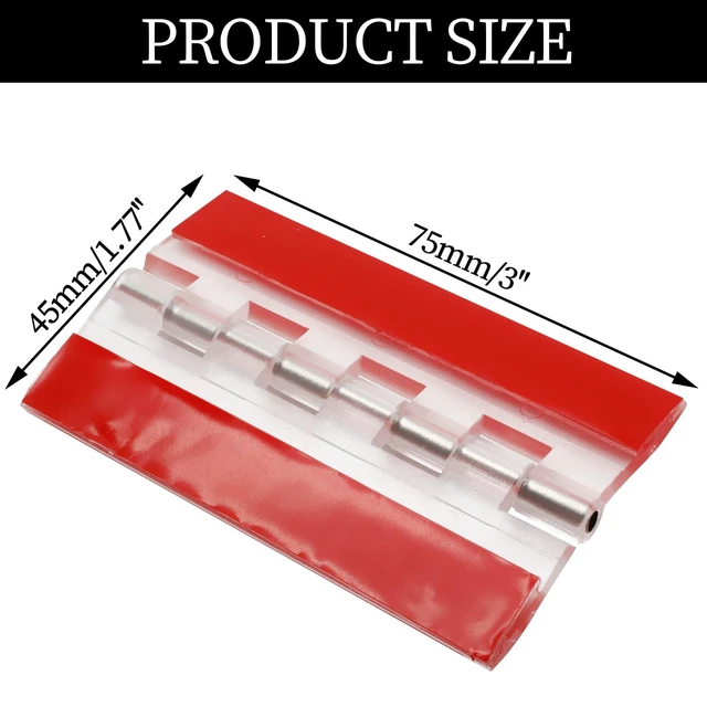 Alt view image 3 of 7 - 6 Pack Self-Adhesive Cabinet Hinges 75mm | Stainless Steel Shafts, Clear Acrylic, Transparent, For Display Stand, DIY Box
