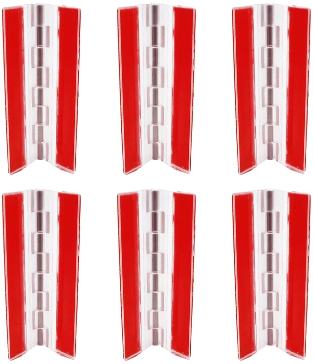 Alt view image 2 of 7 - 6 Pack Self-Adhesive Cabinet Hinges 75mm | Stainless Steel Shafts, Clear Acrylic, Transparent, For Display Stand, DIY Box