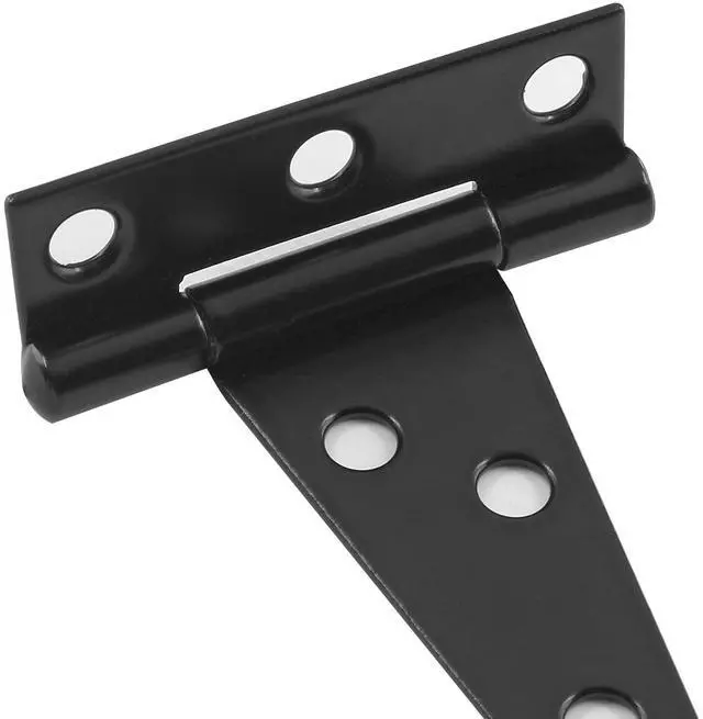 Alt view image 5 of 7 - 6Pack 2 Inch Black T-Strap Shed Hinge | Barn Door Hinges, Heavy Duty Gate Strap Hinge, T Hinges for Barn Door, Shed or Wooden Fences