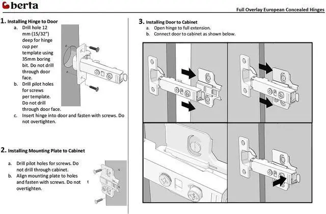 Alt view image 5 of 6 - 4-Pack Full Overlay Frameless Soft-Close European Hinges