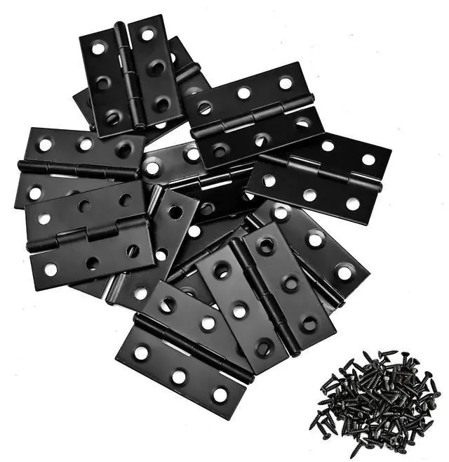 Main image of 2 Inch Black Stainless Steel Hinges for Wood Box Crafts, 18 Pack | Assigned 108 Screws, Stainless Steel Folding Hinges, Easy to Install, perfect for DIY, Jewelry Boxes, and Hobby Crafts