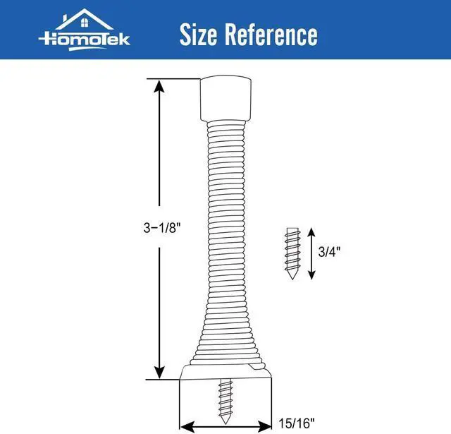 Alt view image 4 of 7 - 20 Pack Black Spring Door Stops,3-1/8" Heavy Duty Door Stop - Flexible Spring Door Stopper with Low Mounted Black Rubber Bumper Tips