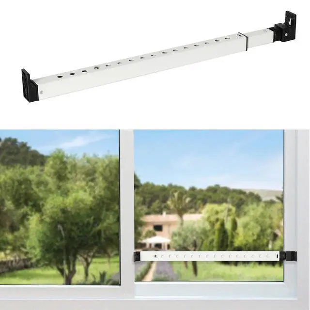 Main image of 2-Section Upgrade Window Security Bar with Child-Proof Anti-Lift Lock, Easy Install for Single Hung Windows or Narrow Patio Doors, Extendable (16-7/8" to 29-7/8"), White
