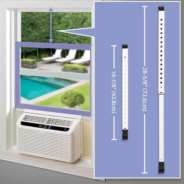 Alt view image 3 of 7 - 2-Section Upgrade Window Security Bar with Child-Proof Anti-Lift Lock, Easy Install for Single Hung Windows or Narrow Patio Doors, Extendable (16-7/8" to 29-7/8"), White