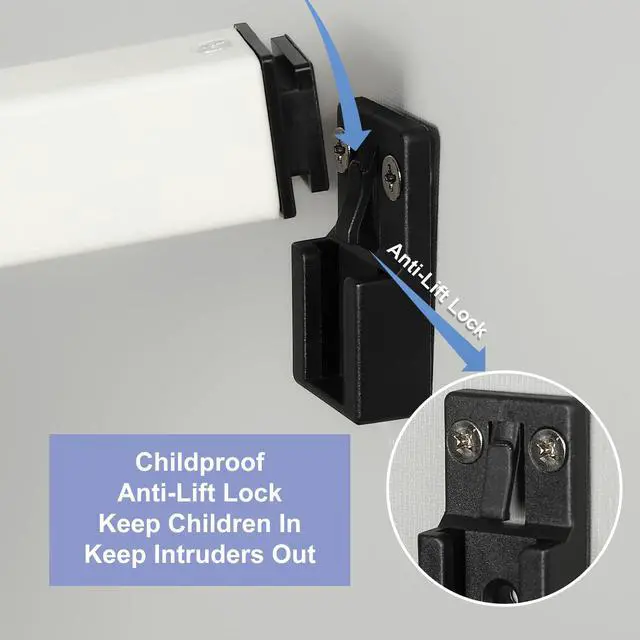 Alt view image 5 of 7 - 2-Section Upgrade Window Security Bar with Child-Proof Anti-Lift Lock, Easy Install for Single Hung Windows or Narrow Patio Doors, Extendable (16-7/8" to 29-7/8"), White