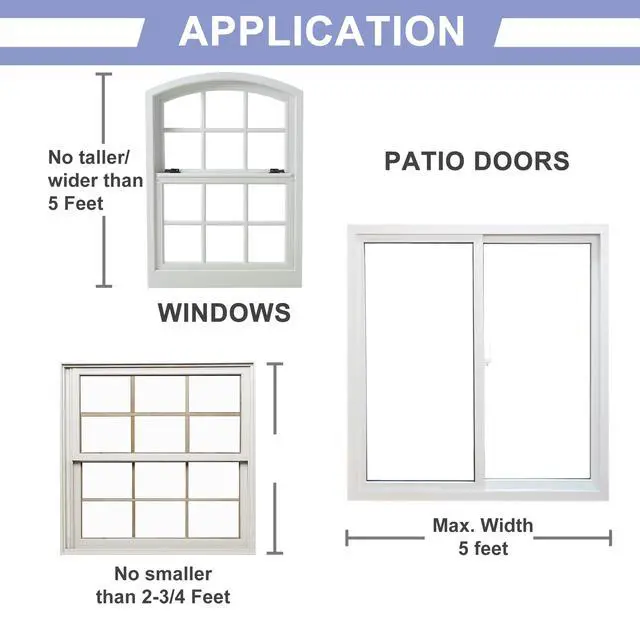 Alt view image 4 of 7 - 2-Section Upgrade Window Security Bar with Child-Proof Anti-Lift Lock, Easy Install for Single Hung Windows or Narrow Patio Doors, Extendable (16-7/8" to 29-7/8"), White