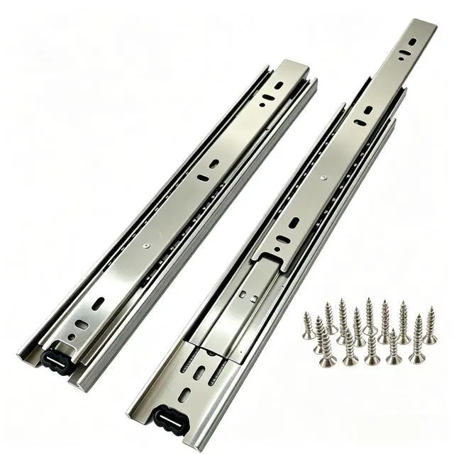 Main image of 1 Pairs Full Extension Drawer Slides, 10 Inch Heavy Duty Drawer Runners, Anti-Rust & Long-Lasting Side Mount Dresser Cabinet Rails, 1.77 Inch Width Slides for Kitchen Cabinet, 100LB(45kg) Capacity.
