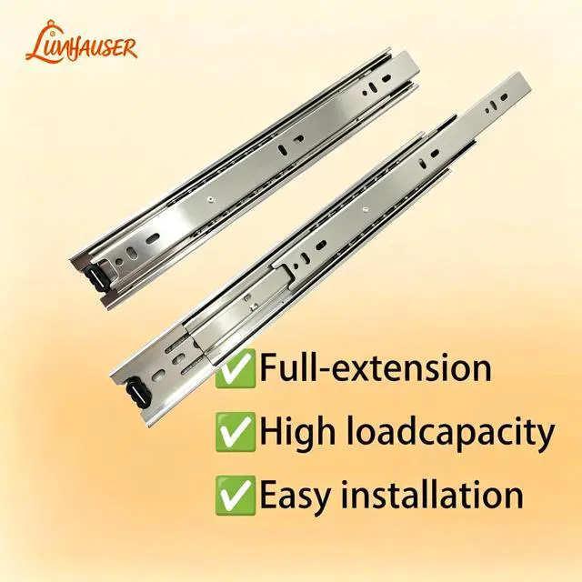 Alt view image 4 of 7 - 1 Pairs Full Extension Drawer Slides, 10 Inch Heavy Duty Drawer Runners, Anti-Rust & Long-Lasting Side Mount Dresser Cabinet Rails, 1.77 Inch Width Slides for Kitchen Cabinet, 100LB(45kg) Capacity.
