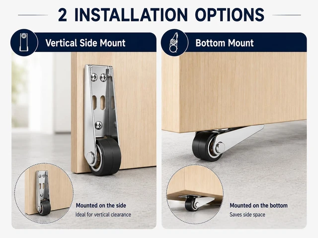 Alt view image 3 of 7 - 4 PCs Vertical Track Roller Wheel, Gate Caster Wheels Replacement, Rubber Rolling Swivel Casters for Barn Sliding Door, Cabinet, Gate & Drawer
