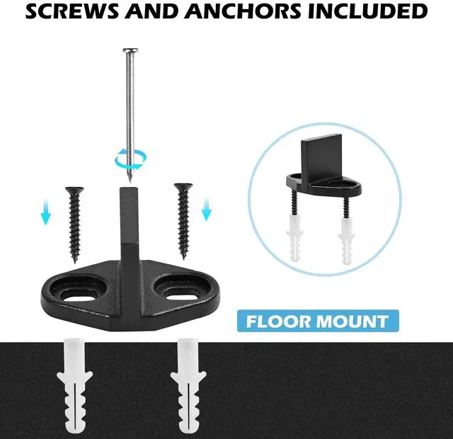 Alt view image 3 of 7 - 2-Pack Barn Door Floor Guides, T-Style | T-shaped base; adjustable height; anti-jump support; stabilizes sliding barn doors