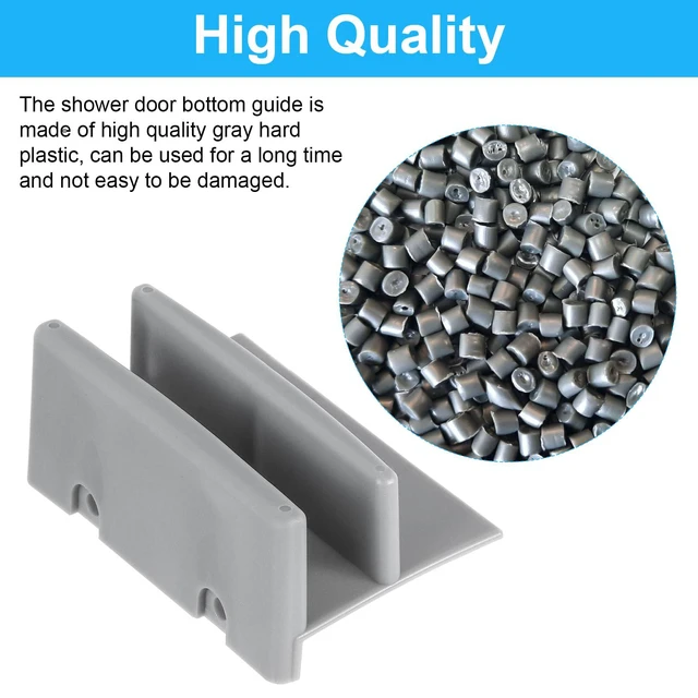 Alt view image 5 of 7 - M6192 Sliding Shower Door Bottom Track, 1/2-inch Groove, for 7/16-inch Thick Sliding Shower Doors (Gray, 2-Piece Set)