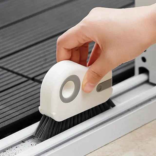 Main image of Groove Cleaning Brush Window Track Cleaning Tools | 2 In 1 Grout Cleaner Tool Grip Brush Hard Bristle Crevice Cleaning Brush For Sliding Door Track, Window Sill, Window Seal