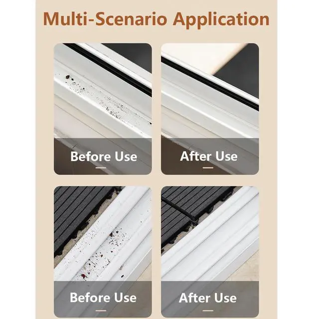 Alt view image 6 of 7 - Groove Cleaning Brush Window Track Cleaning Tools | 2 In 1 Grout Cleaner Tool Grip Brush Hard Bristle Crevice Cleaning Brush For Sliding Door Track, Window Sill, Window Seal