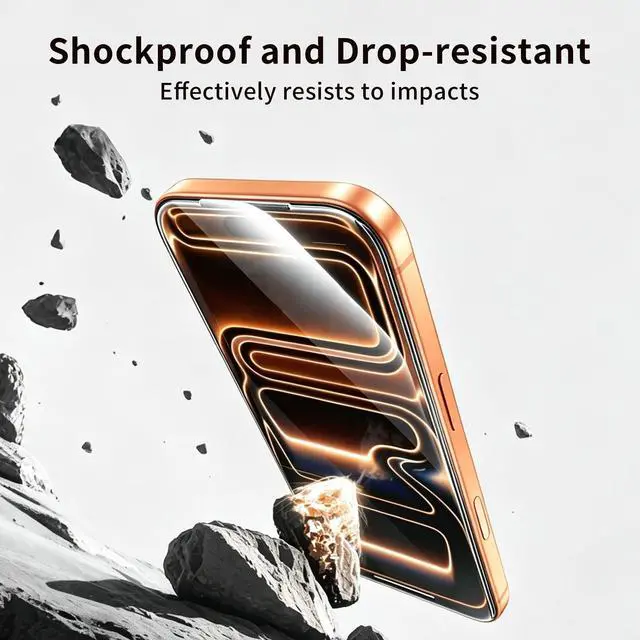 Alt view image 5 of 6 - 3 Pack Screen Protector for iPhone 17 Pro Max Tempered Glass | 9H Military-Grade Film No Bubble 6.9'' Full Coverage, Case Friendly