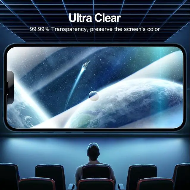 Alt view image 7 of 7 - iPhone 14/13/13 Pro Screen Protector Installation Tool Included | 3 Pack, HD Clear, Easy Installation Tool Included, Tempered Glass, 9H Hardness, Scratch Resistant, Bubble Free