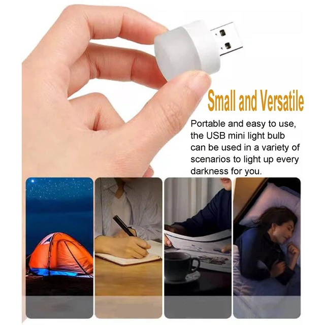 Alt view image 5 of 5 - USB Night Light, LED Mini Light Bulb, Plug in Night Light, Small Night Lights, Warm White, USB Light Bulb for Bedroom, Bathroom, Hallway, Nursery, Kitchen, Car Tiny Light 6PS (6 White)