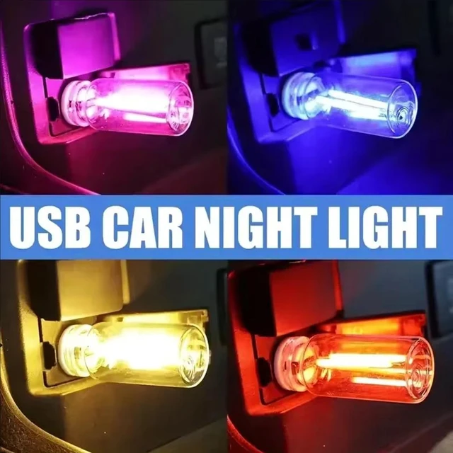 Alt view image 4 of 7 - USB Night Light, Ambient Lighting car Led Light, led Light Bulb with Flexible Neck Plug in USB Automotive Night Light,for Car(Red)