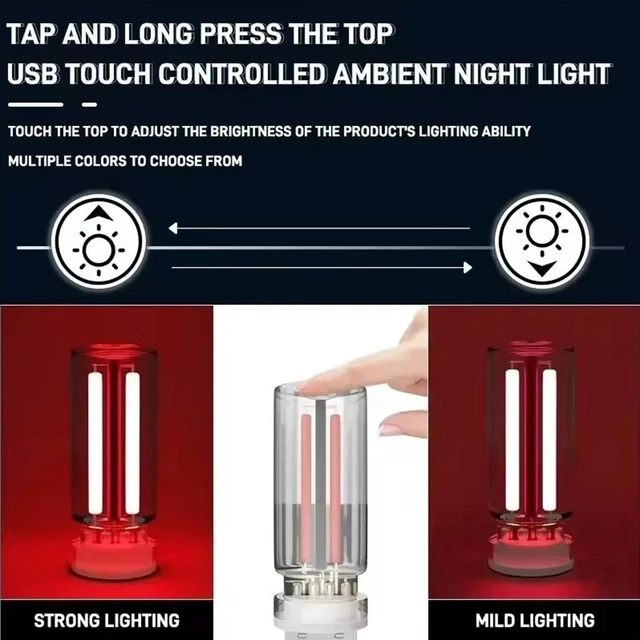 Alt view image 6 of 7 - USB Night Light, Ambient Lighting car Led Light, led Light Bulb with Flexible Neck Plug in USB Automotive Night Light,for Car(Red)