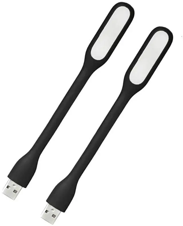 Main image of Mini USB Light, Portable Book Reading Lamp with 6 LEDs Protect Eyesight, USB Powered for Power Bank Computer Laptop Flexible Bendable Night Light-2 Pack (Black)