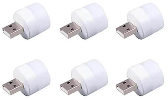 Main image of 6 Pieces Mini USB Night Light, USB LED Light, Energy Saving LED, USB Laptop Light Bulb Night Lamp (Suitable Adapter 5V 1A) (Warm Light)