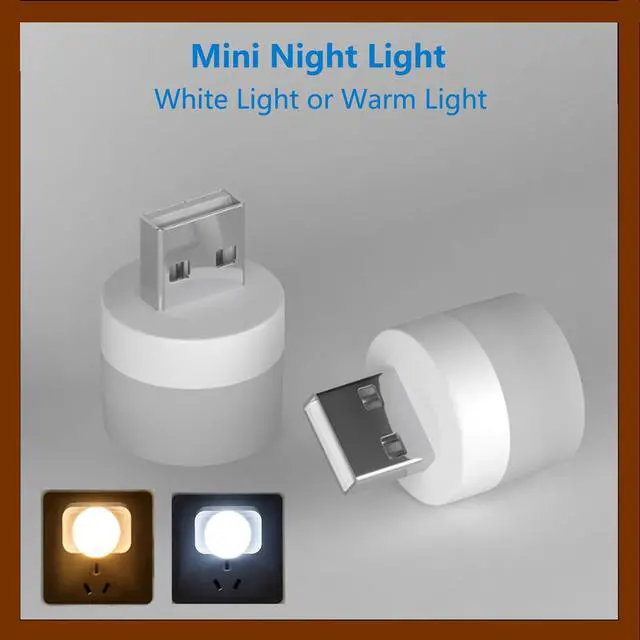 Alt view image 3 of 6 - 6 Pieces Mini USB Night Light, USB LED Light, Energy Saving LED, USB Laptop Light Bulb Night Lamp (Suitable Adapter 5V 1A) (Warm Light)