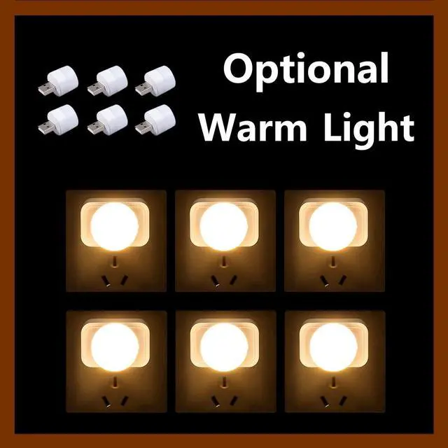 Alt view image 4 of 6 - 6 Pieces Mini USB Night Light, USB LED Light, Energy Saving LED, USB Laptop Light Bulb Night Lamp (Suitable Adapter 5V 1A) (Warm Light)