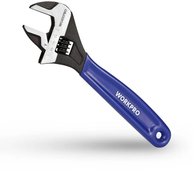 Main image of 8-Inch Adjustable Wrench, Cr-V Steel Wide Jaw Black Oxide Wrench | Metric & SAE Scales,Ideal for Home Repairs, Garage, Workshop and DIY Applications