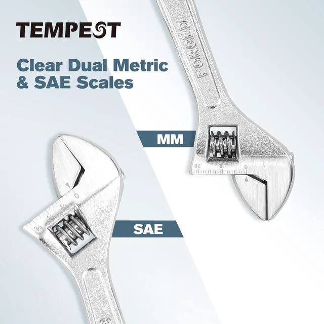 Alt view image 5 of 7 - 6 Inch Adjustable Wrench, Compact Carbon Steel with Deep-Engraved SAE/Metric Scales for DIY, Bike Repair & Home Projects