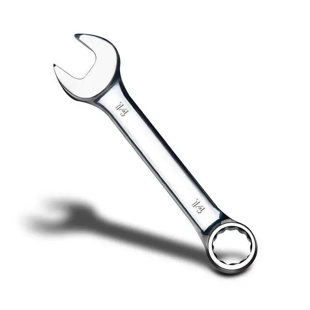 Main image of 14mm Metric Stubby Combination Wrench, 12 Point Box End, 15 Degree Offset Design, Mirror Polish Finish, Forged CR V Steel, Hand Tools for Mechanics, Ideal for Auto and Home Repair