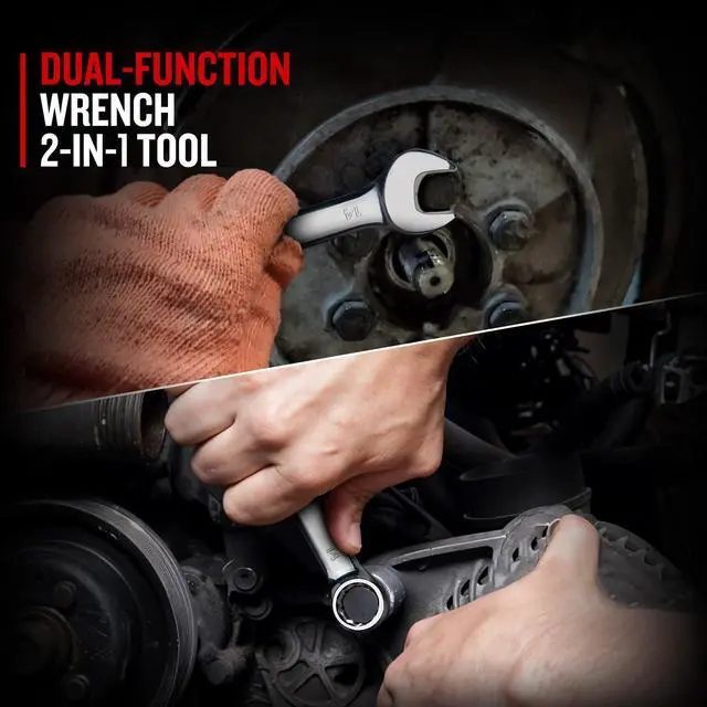 Alt view image 7 of 7 - 14mm Metric Stubby Combination Wrench, 12 Point Box End, 15 Degree Offset Design, Mirror Polish Finish, Forged CR V Steel, Hand Tools for Mechanics, Ideal for Auto and Home Repair
