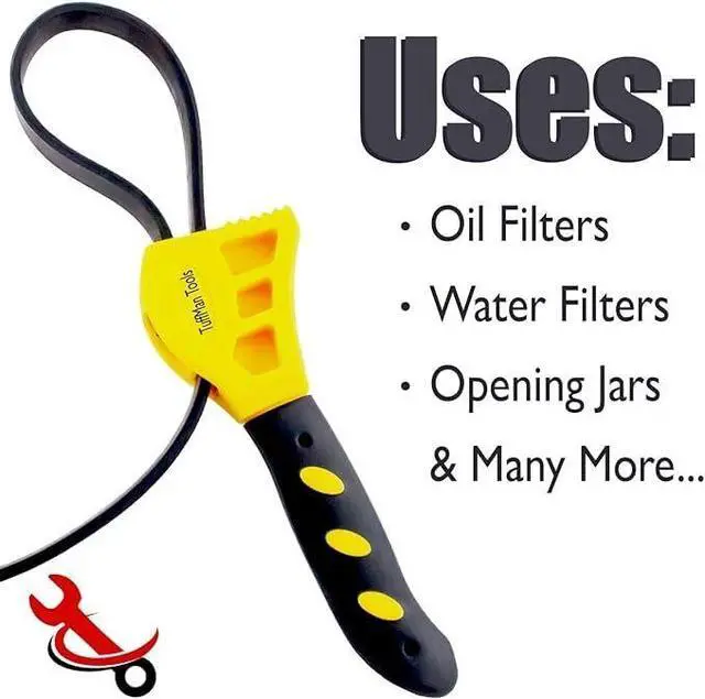 Alt view image 2 of 7 - Strap Wrench Set, Adjustable Rubber Strap Oil Filter Removal Tool Fits 14 Filters for Automotive & Plumbing - Set of 2