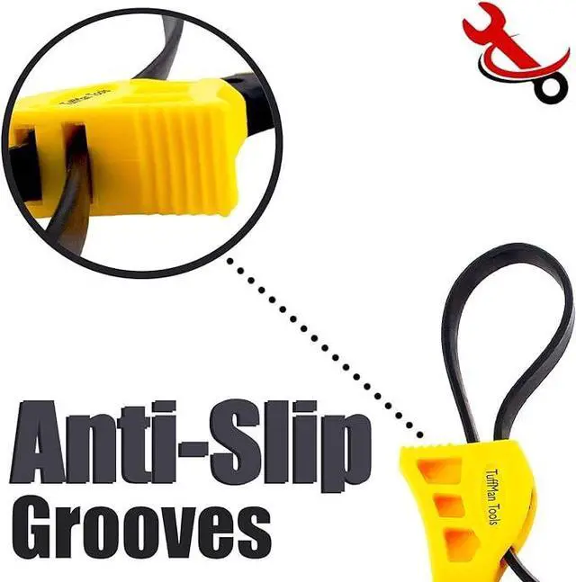 Alt view image 3 of 7 - Strap Wrench Set, Adjustable Rubber Strap Oil Filter Removal Tool Fits 14 Filters for Automotive & Plumbing - Set of 2
