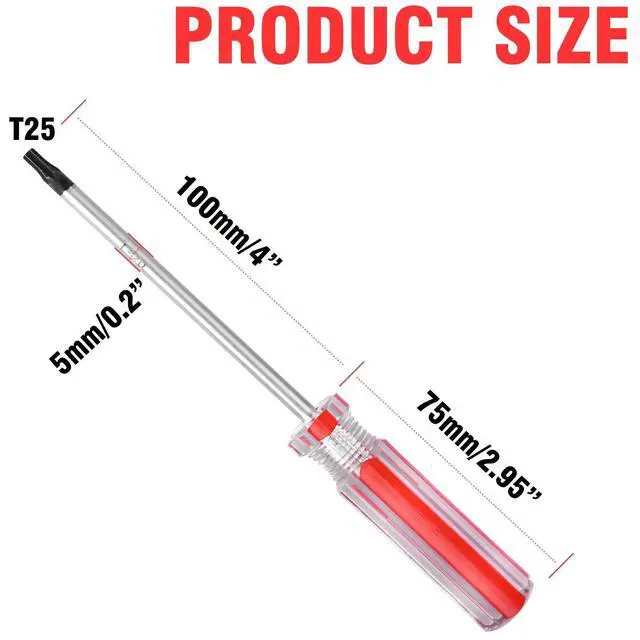 Alt view image 2 of 5 - T25 Torx Screwdriver - Magnetic Tip Torx Security Screwdriver for Computer Repairing, Home Appliances (T25 x 100mm)