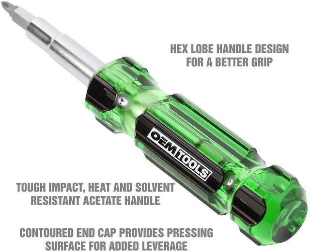 Alt view image 2 of 7 - 22588 13-in-1 Multi Screwdriver and Nut Driver, Schrader Valve Tool, Impact-Resistant Multi Bit Screw Driver, Versatile Multitool Screwdriver