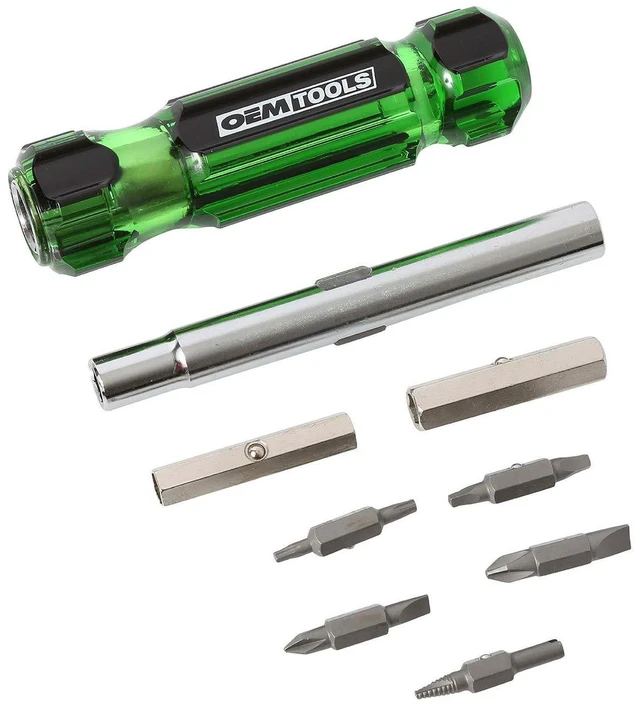 Alt view image 6 of 7 - 22588 13-in-1 Multi Screwdriver and Nut Driver, Schrader Valve Tool, Impact-Resistant Multi Bit Screw Driver, Versatile Multitool Screwdriver