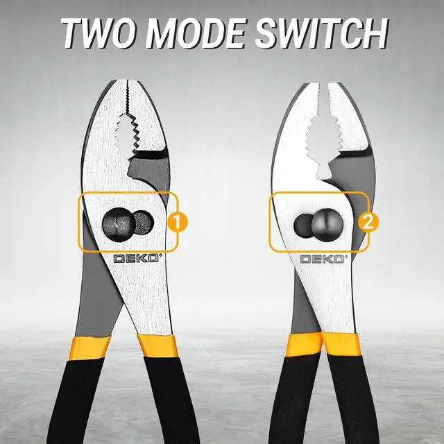 Alt view image 3 of 7 - 8-inch Slip Joint Pliers with Ergonomic Rubber Grip Handle - Rust-Resistant High Carbon Steel Plier Tools for Durability and Reliability