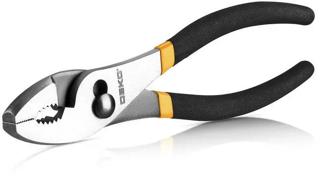 Main image of 8-inch Slip Joint Pliers with Ergonomic Rubber Grip Handle - Rust-Resistant High Carbon Steel Plier Tools for Durability and Reliability