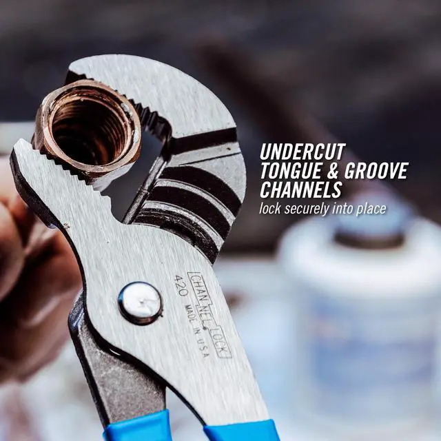 Alt view image 4 of 7 - Tongue & Groove Pliers 426 - Straight Jaw, Made in USA, 0.87 In. Jaw, Heat-Treated Teeth - 6.5 In.