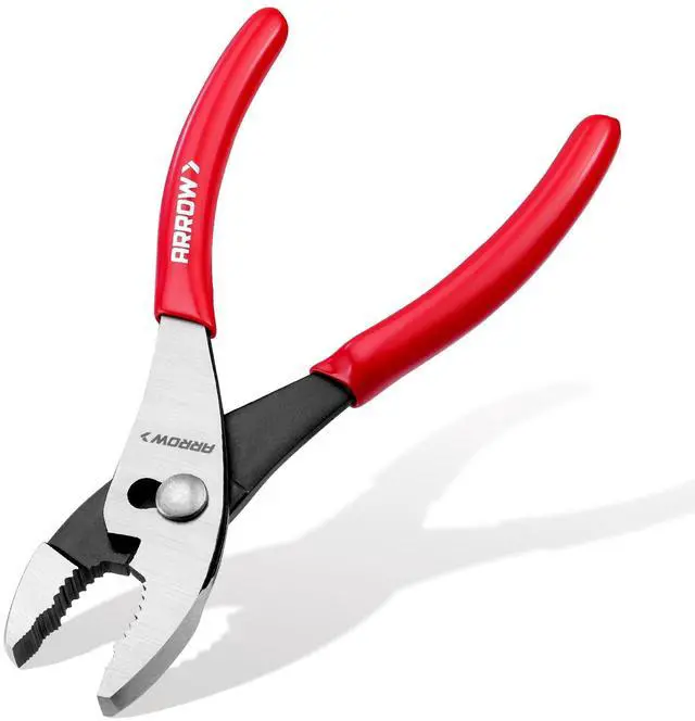 Main image of 8" Slip Joint Pliers, Pliers Tool with Thick Dip-Grip Handle | Strong Grip Jaws, High Carbon Steel, Pliers for Gripping, Loosening Nuts and Bolts, Cutting Steel Wire