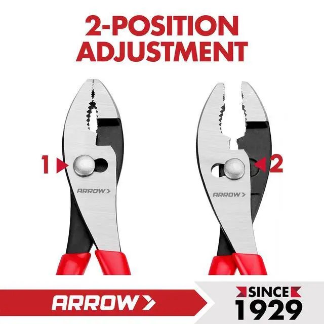 Alt view image 4 of 7 - 8" Slip Joint Pliers, Pliers Tool with Thick Dip-Grip Handle | Strong Grip Jaws, High Carbon Steel, Pliers for Gripping, Loosening Nuts and Bolts, Cutting Steel Wire