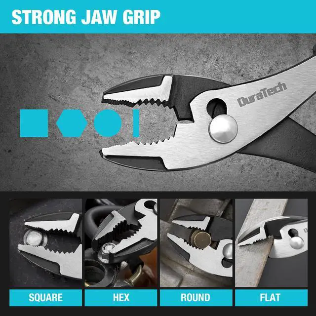 Alt view image 2 of 7 - 8 Inch Slip Joint Pliers, Pliers Tool with Comfortable TPR Handle | High Carbon Steel, Strong Sharp Teeth, Pliers for Tightening, Loosening and Gripping Nuts and Bolts